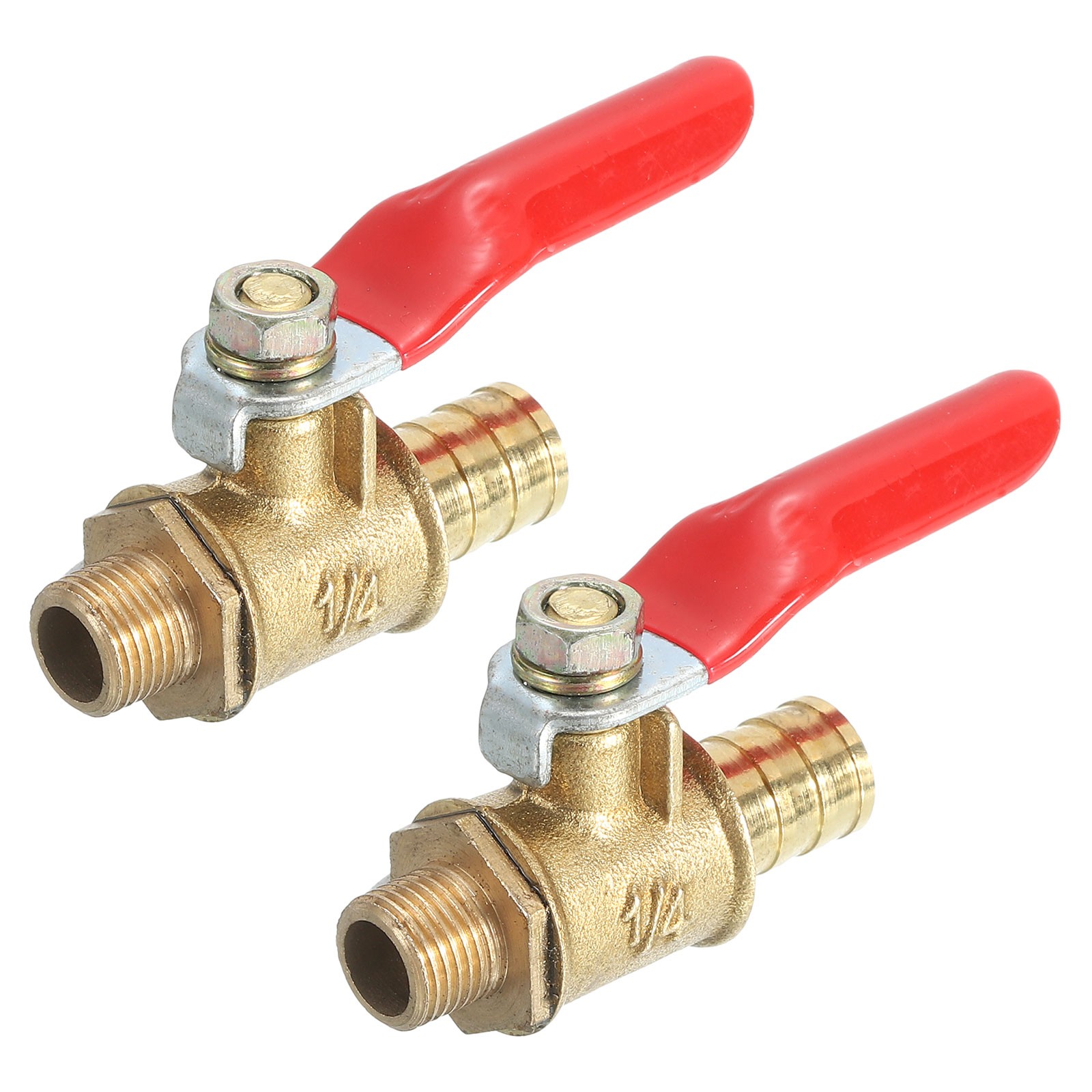 2Pcs Brass Water Ball Valve Shut Off Switch, G1/8″ Male x 3/8″ Hose Barb