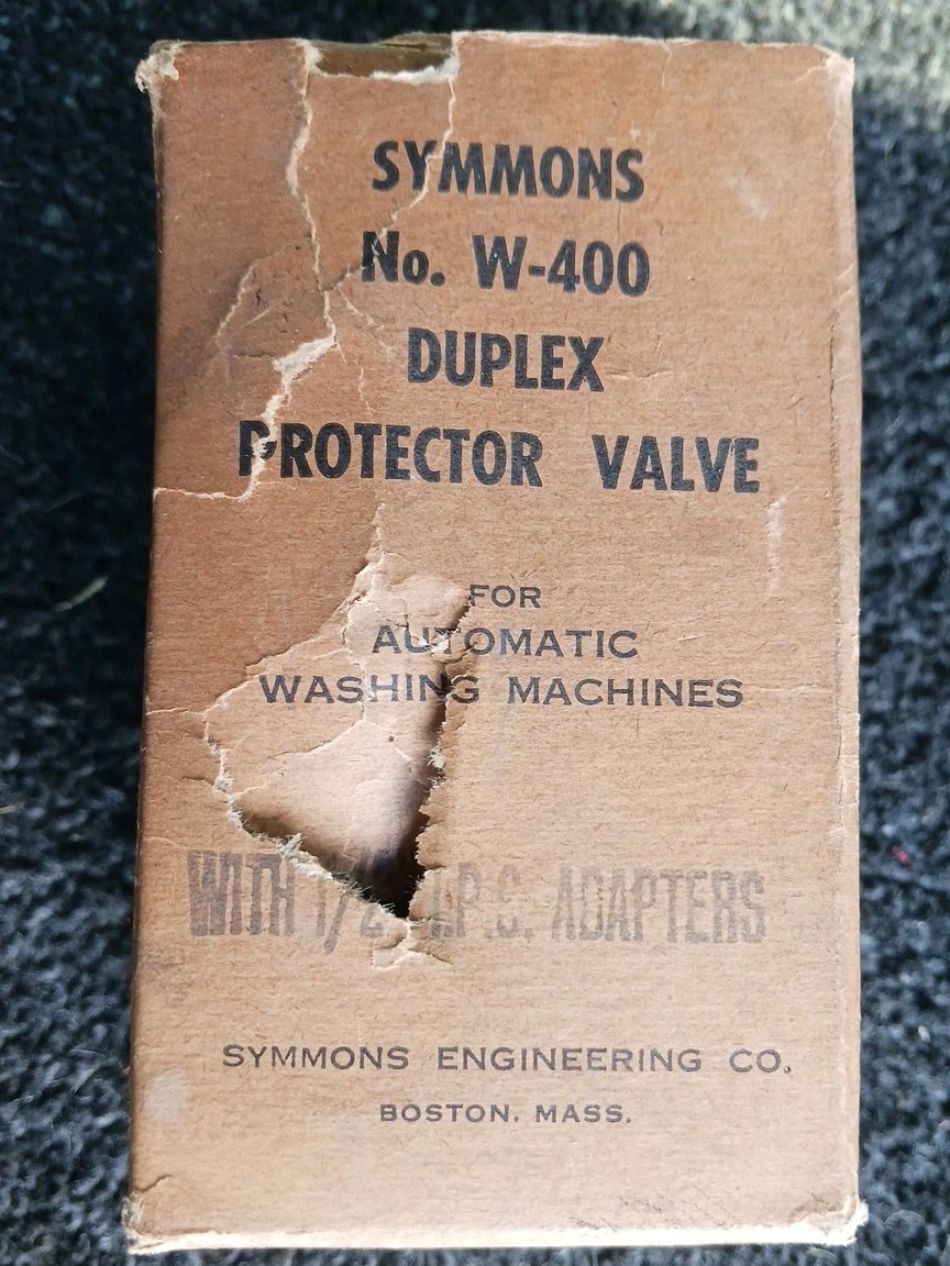 Symmons W-400 Duplex Protector VALVE Washing Machine Valve Brass NOS