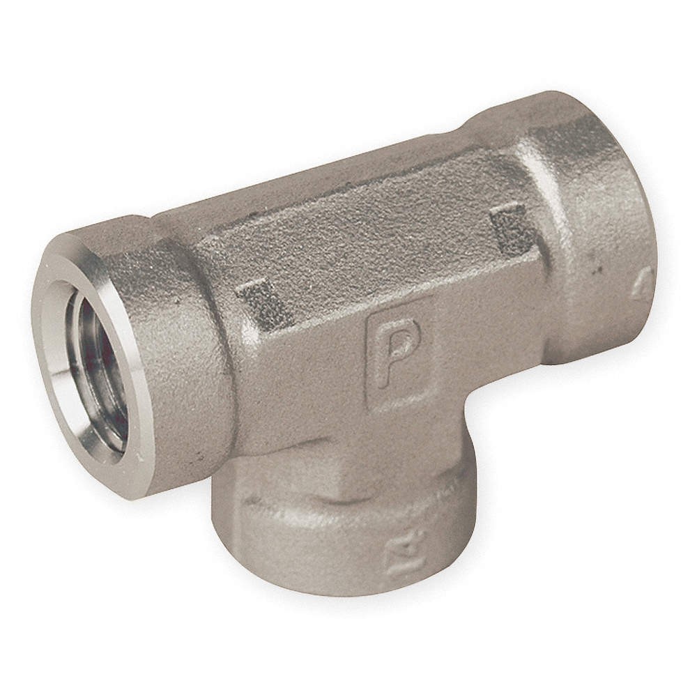 PARKER 12-12-12 FT-SS Tee, 316 SS, 3/4 in Pipe Size,Female NPT 14M059