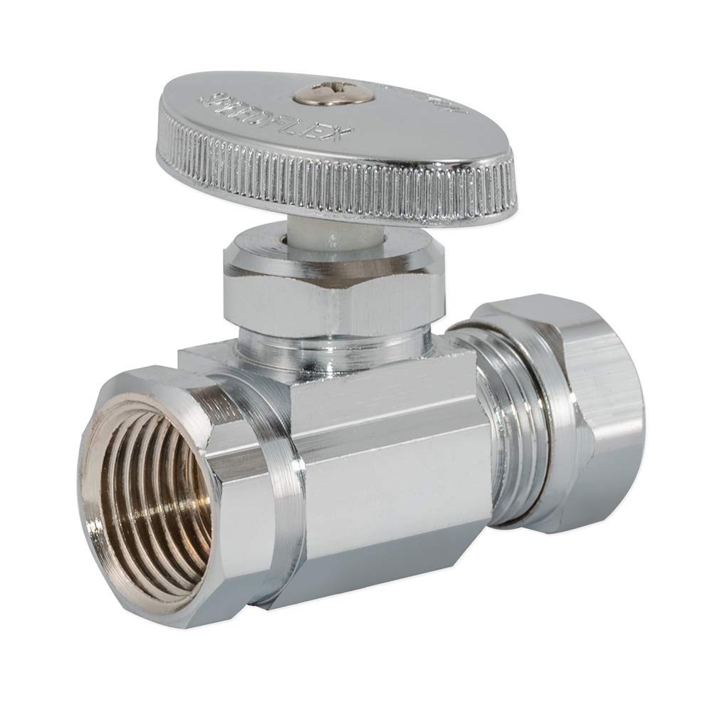 Multi-Turn Straight Stop Valve 1/2 Inch FIP x 1/2 Slip Joint Chrome