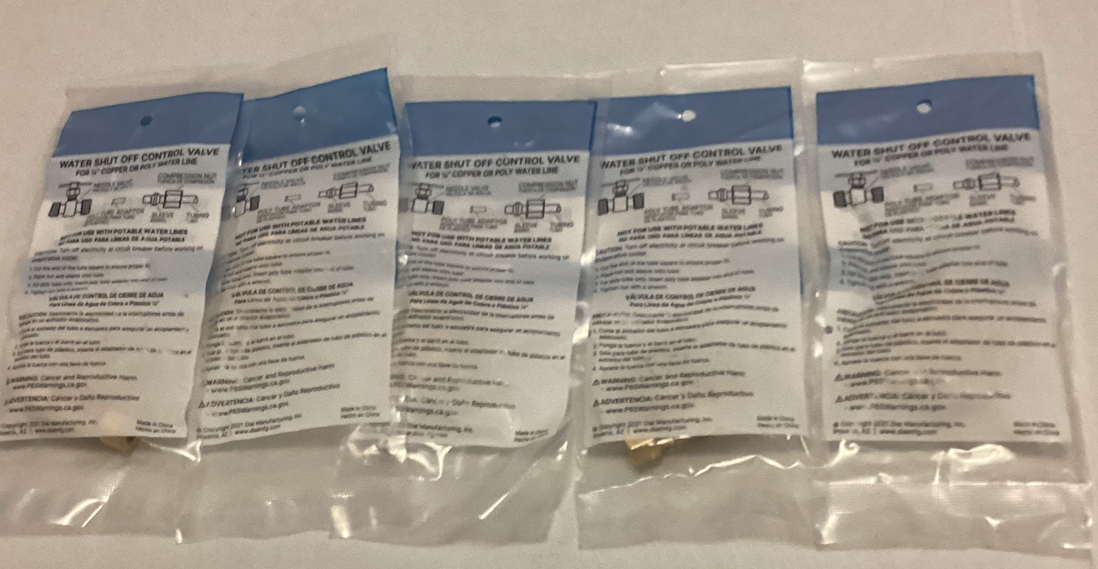 Lot Of 5 Dial Evaporative Cooler 1/4” X 1/4” Compression In Line Needle Valve