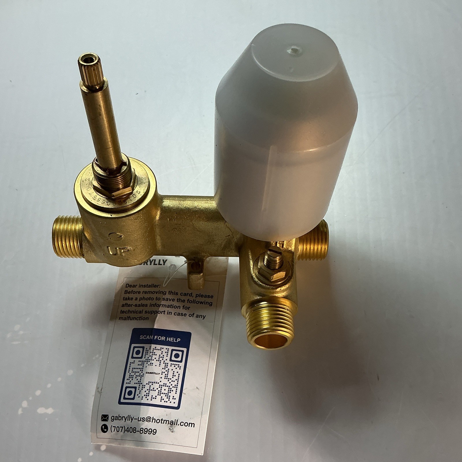 GABRYLLY Brass Faucet Valve Rough-In, T-Shaped, 0.5-1.0 in Diameter