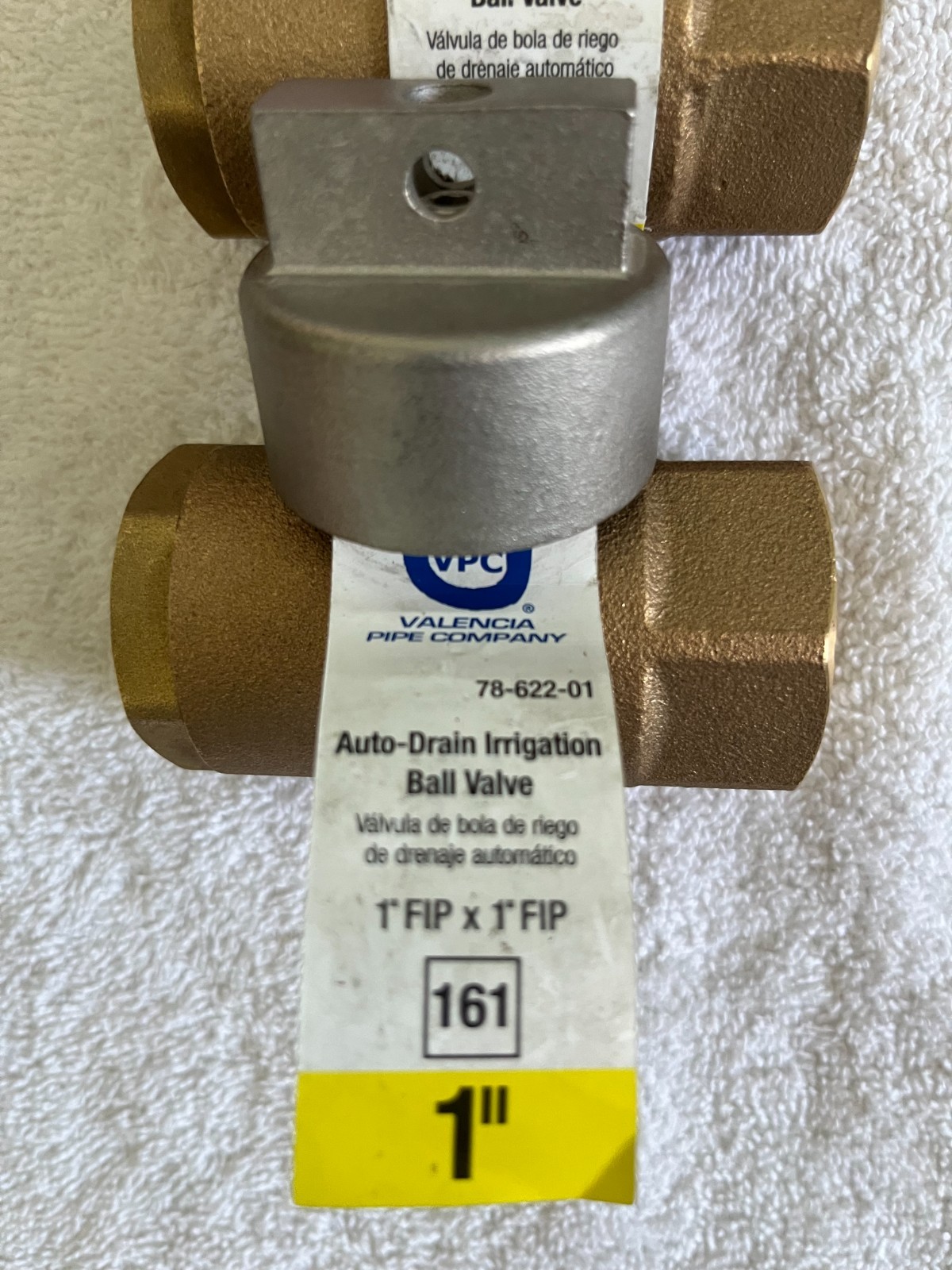 Valencia Pipe Company Auto Drain Irrigation Ball Valve 1” FIP x 1” FIP 161