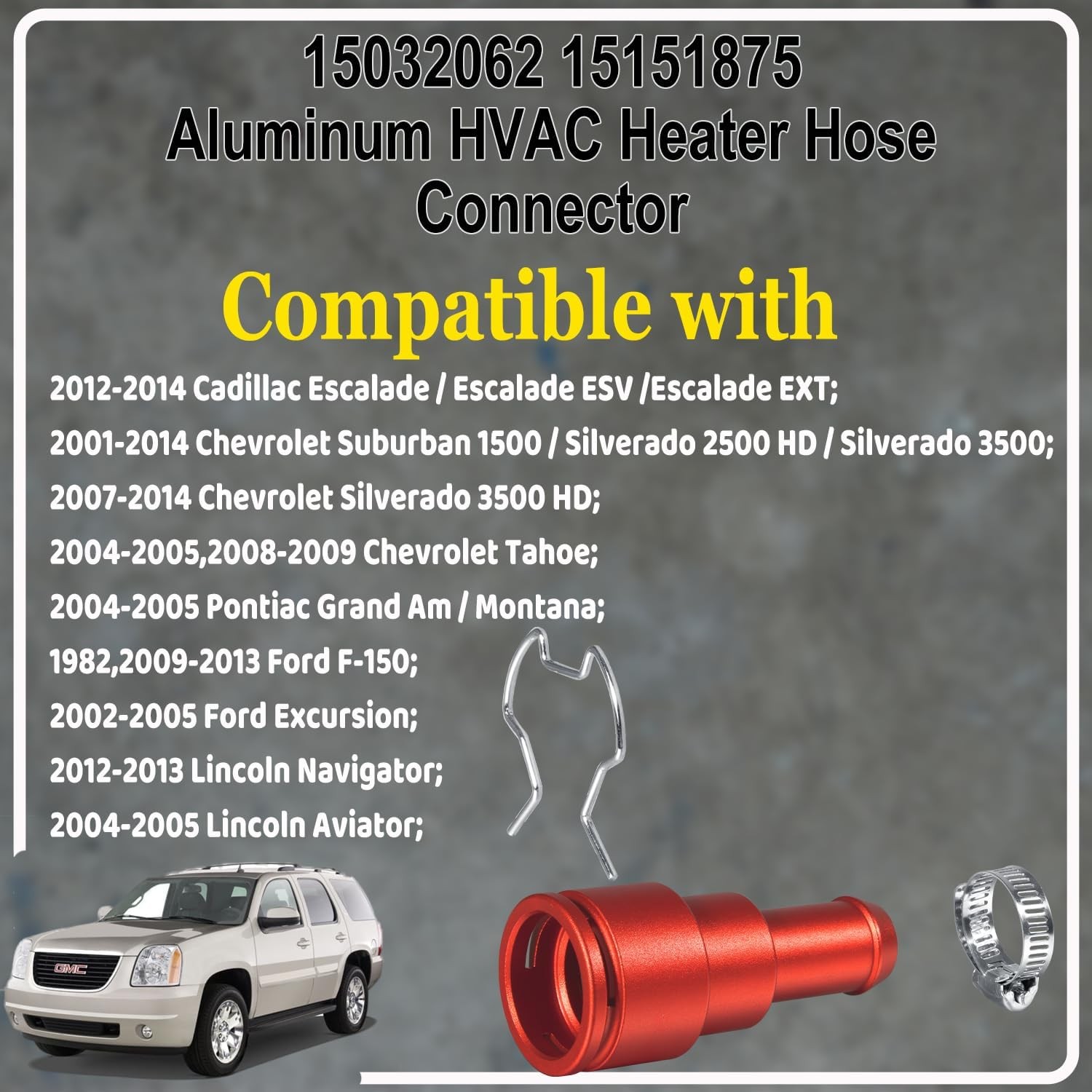For Upgraded 15032062 800-409 Aluminum HVAC Heater Hose Connector Replacement