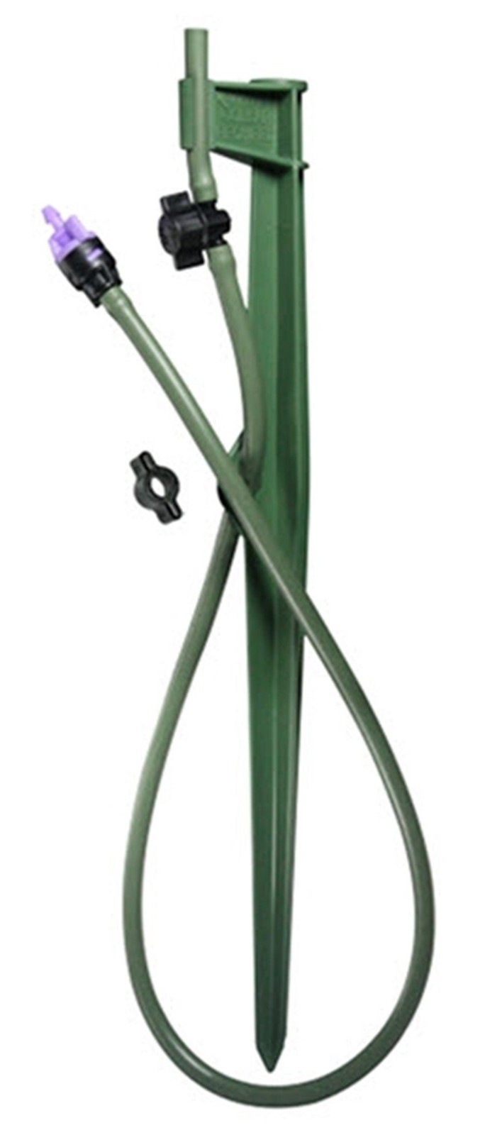 Green Landscape Stake Assembly with On Off Valve and Flow Control 13 in
