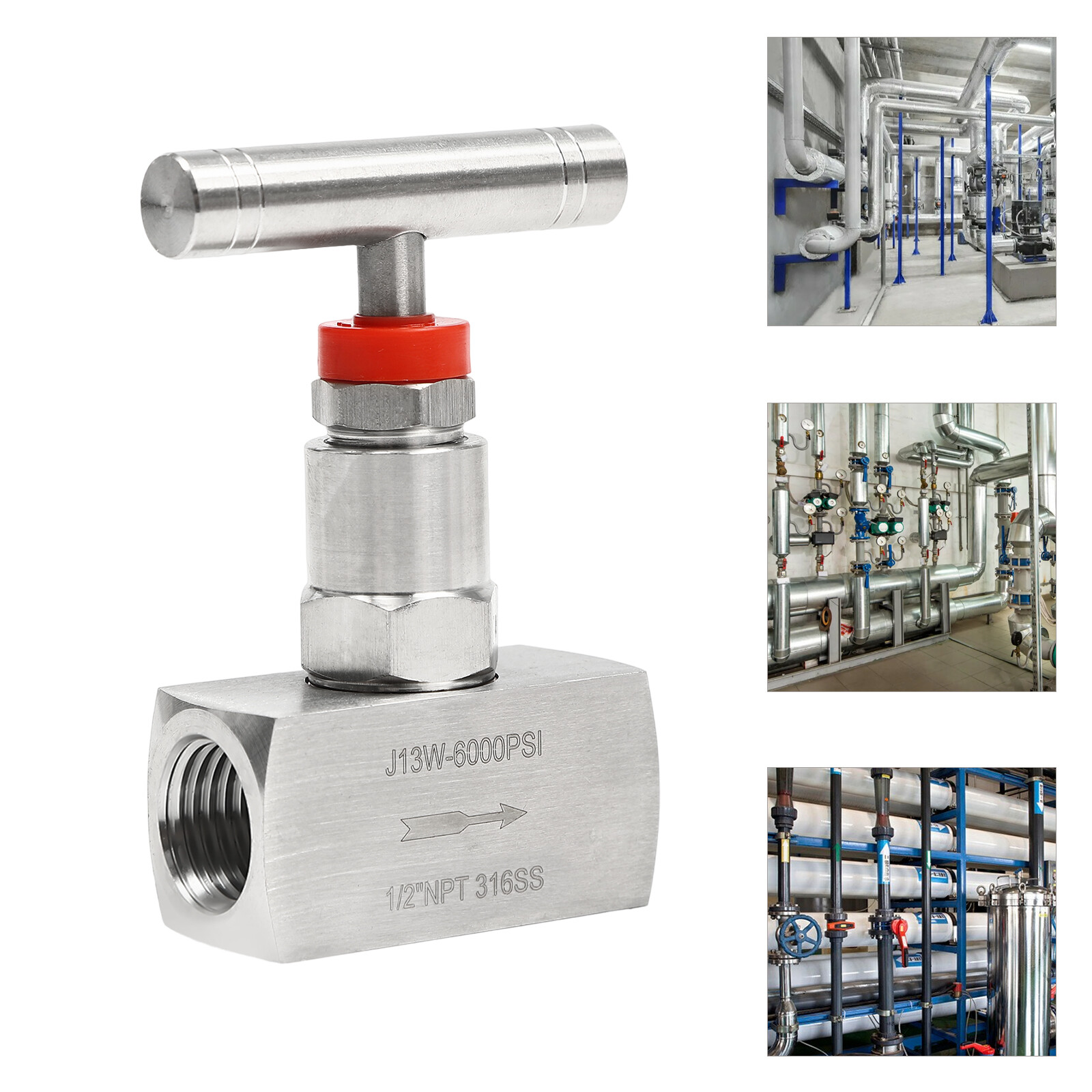 6000PSI Straight Needle Valve Hydraulic Flow 1/4″ NPT Female Valve Precision