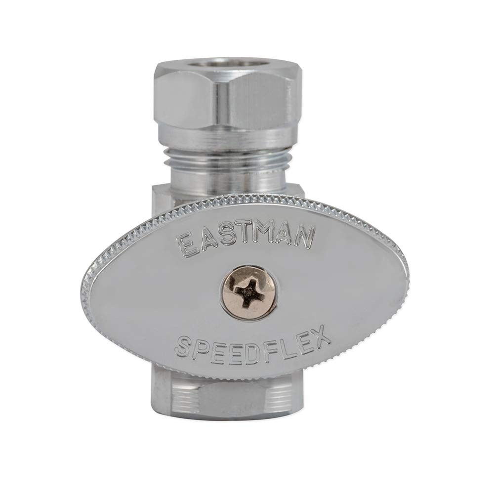 Multi-Turn Straight Stop Valve 1/2 Inch FIP x 1/2 Slip Joint Chrome