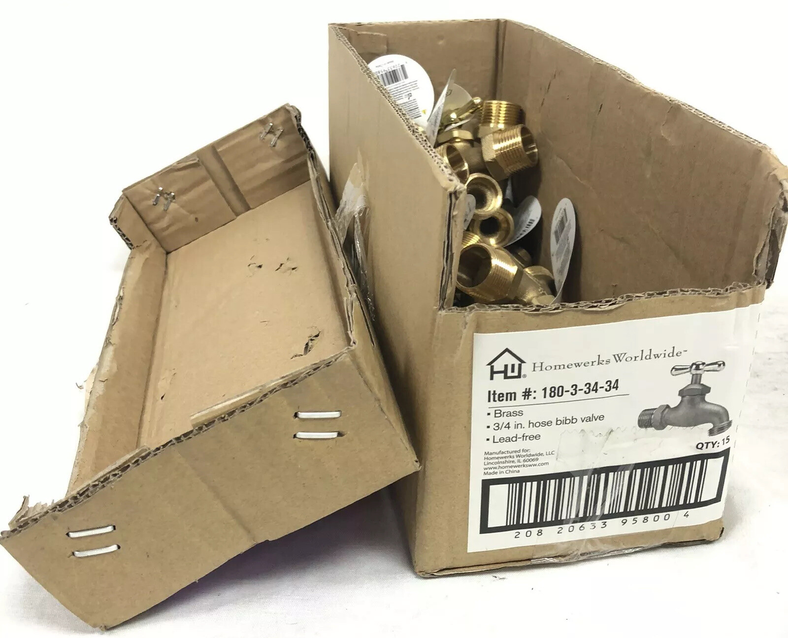 Homewerks Worldwide 180-3-34-34 Brass Hose Bibb Valve New Male Thread Connection