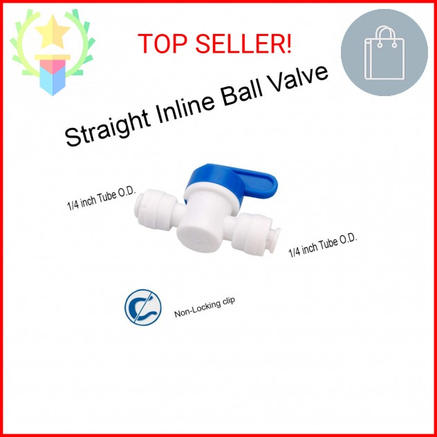 PureSec 1/4 inch OD Tubing&Hose&Pipe Use Inline Shut Off Ball Valve Plastic Quic