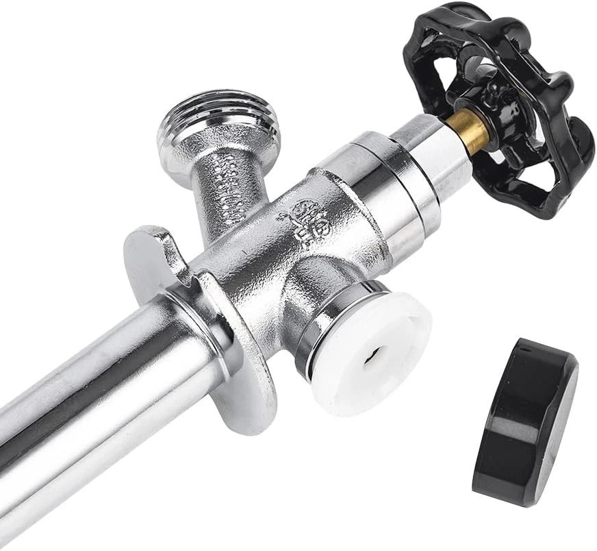 4-inch Anti-Siphon Frost Free Sillcock 1/2″ MIP X 3/4″ Hose Bibb, Chrome Plat…