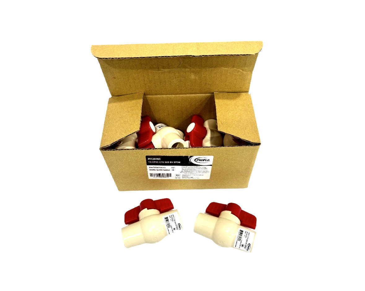 PROFLO PFCBVND 1/2″ CPVC CTS SXS EPDM BALL VALVE – BOX OF 10 PCS