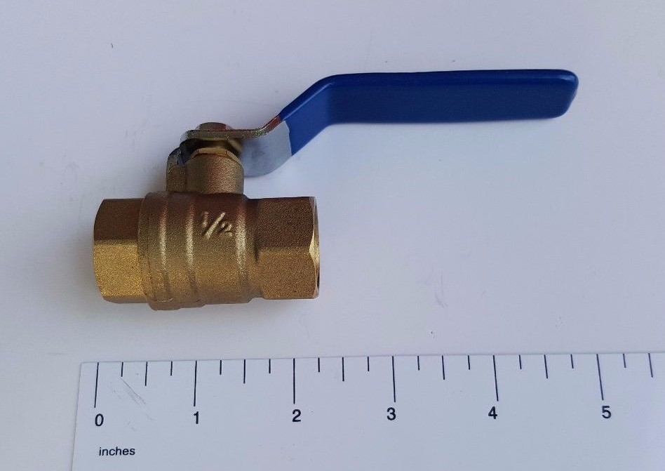 1) 1/2″ FEMALE NPT THREADED LEAD FREE BRASS BALL VALVE FULL PORT 600 WOG