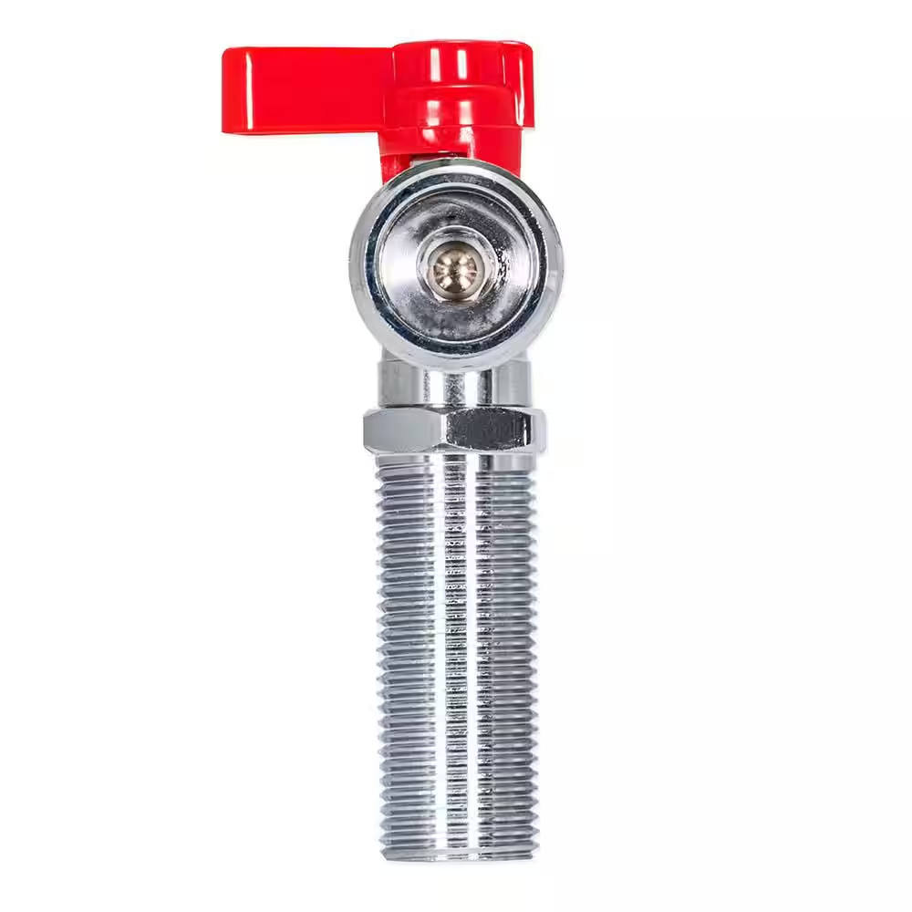 1/2 In. IPS X 3/4 In. Brass MIP X MHT Hose Washing Machine Outlet Stop Valve