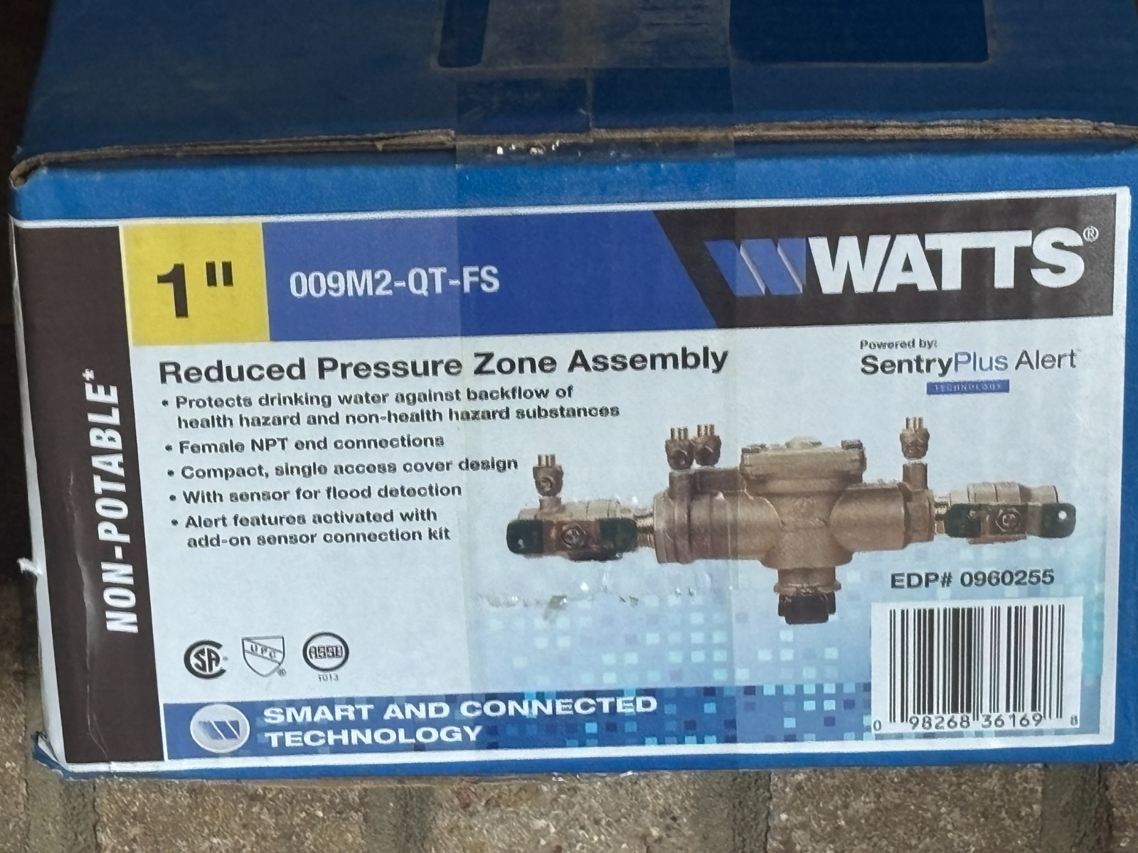 Watts 1″ Reduced Pressure Zone Backflow Preventer Assembly 009M2-QT-FS
