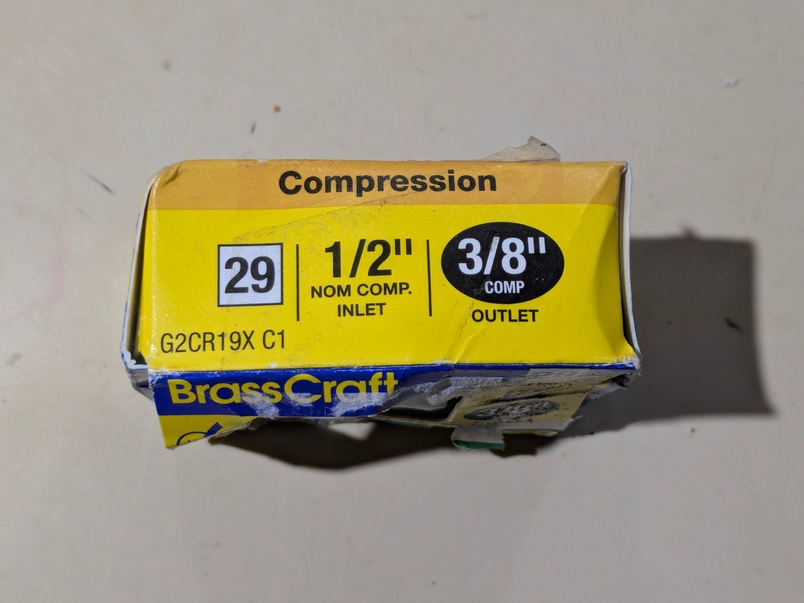 BrassCraft 1/2″ Compression Inlet X 3/8″ Compression Outlet 1/4-Turn Angle Valve