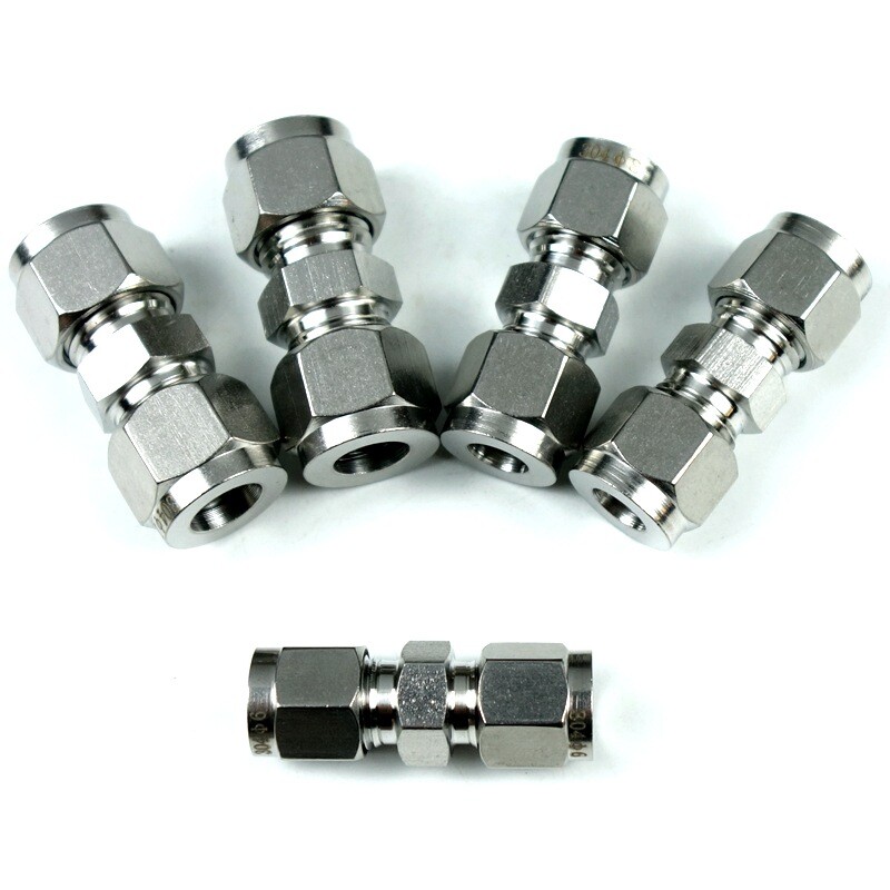 Double Ferrule Compression Fitting Bulkhead Connector Stainless 304 All Size