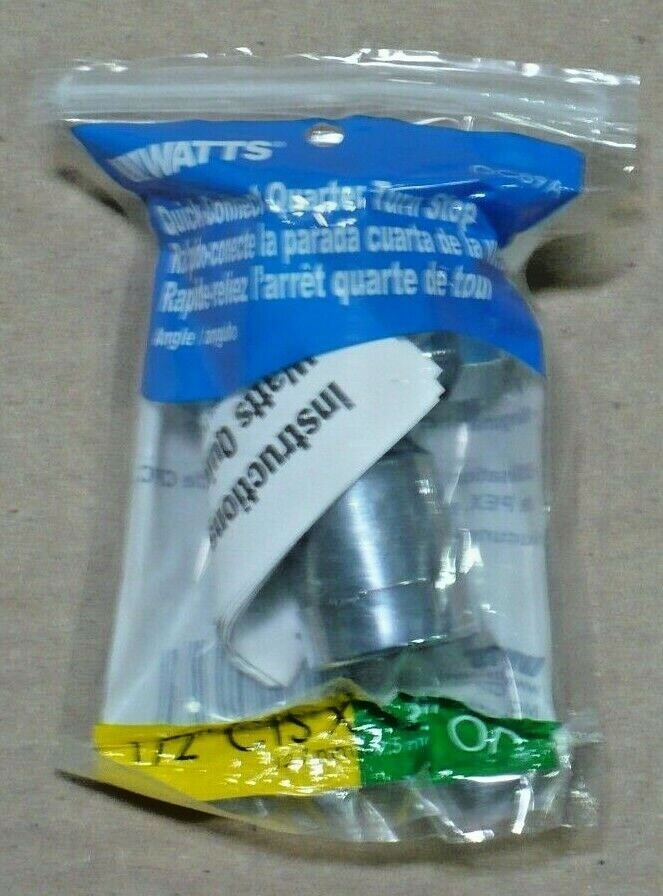 Watts Quick-connect 1/4 Turn Angle Stop 1/2″ Cts X 3/8″ Od QC89A