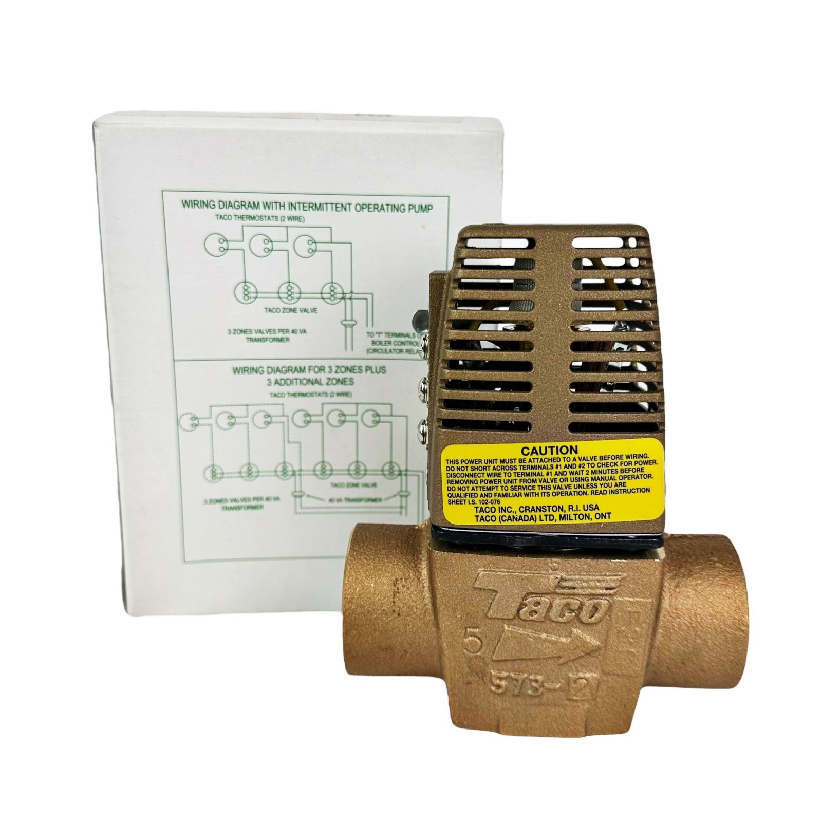 Taco ZONE VALVE 1-1/4 Sweat 2-WAY 573-2 PUMP HEAD