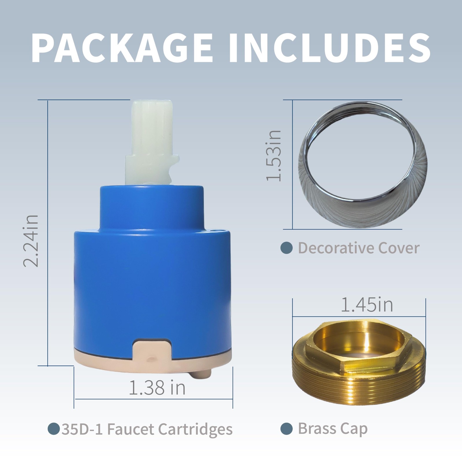 35mm Faucet Cartridge,CUPC/NSF/IAPMO 2.83 x x 2.24 inches, Blue