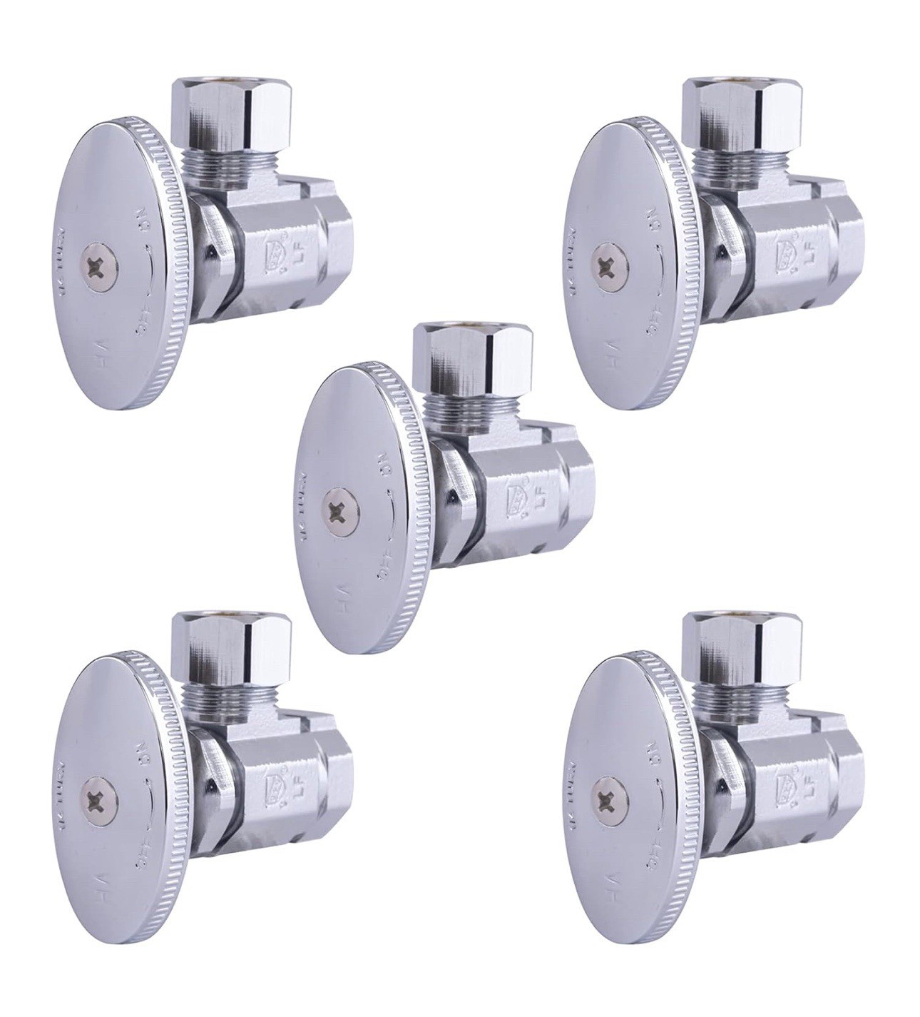 5 Pack Hausen 1/2” FIP Inlet X 1/2” OD Compression Outlet Multi Turn Angle Valve