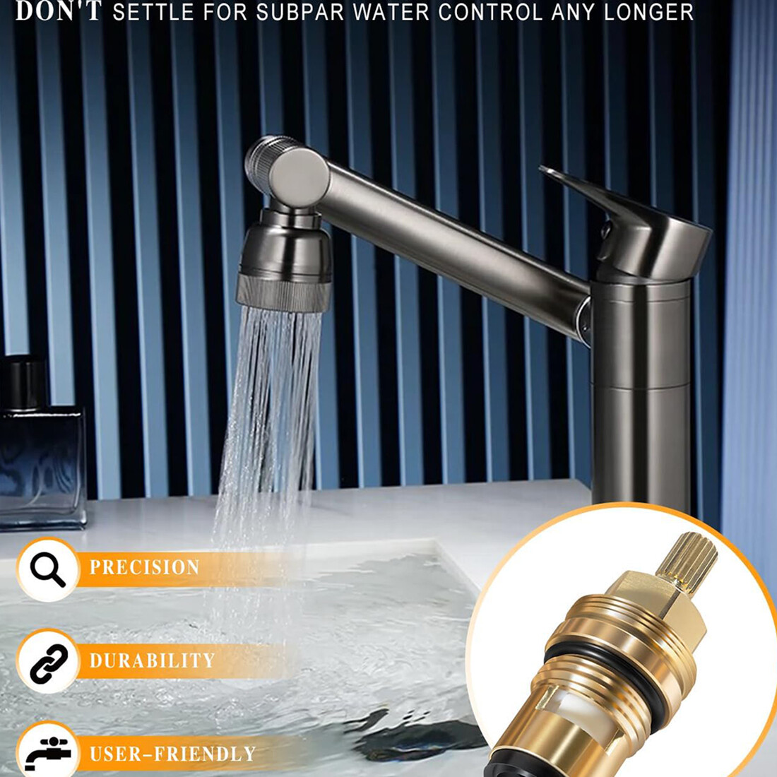 for Grohe 45882000 Ceramic Cartridge for Wall Mount / Roman Tub Faucet