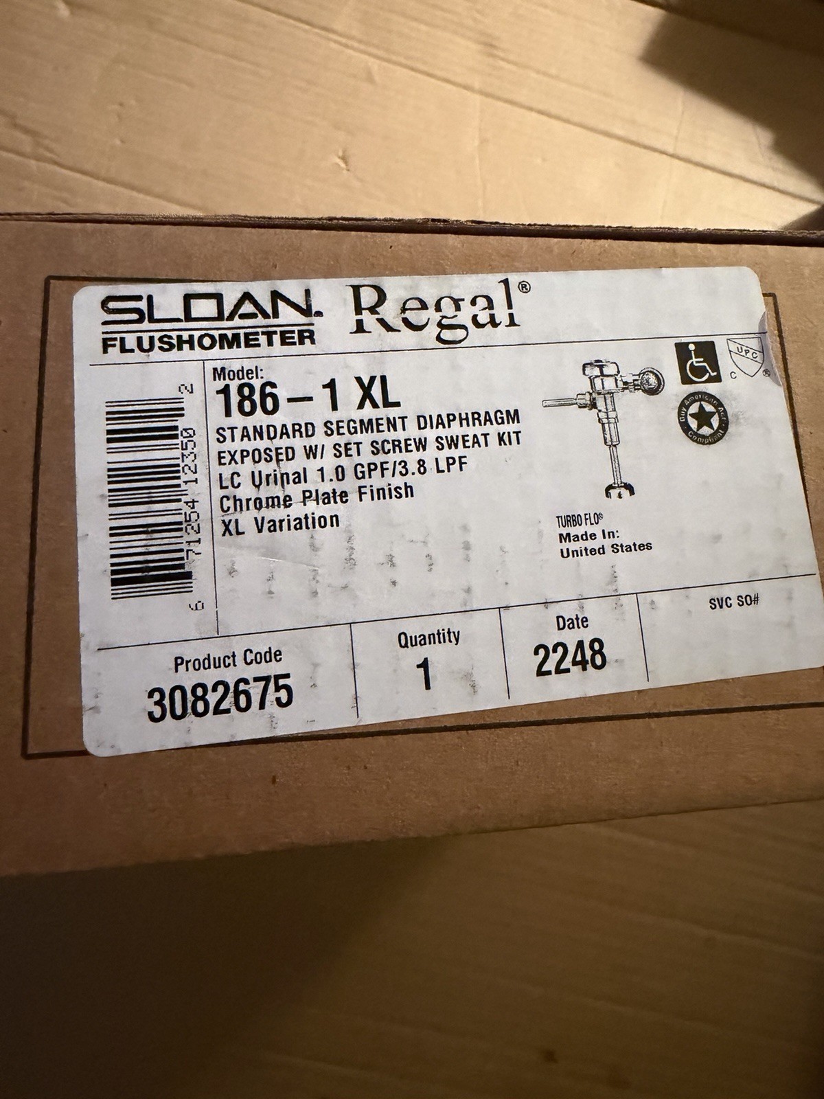 Sloan 186-1 XL 3082675 Regal Flushometer.