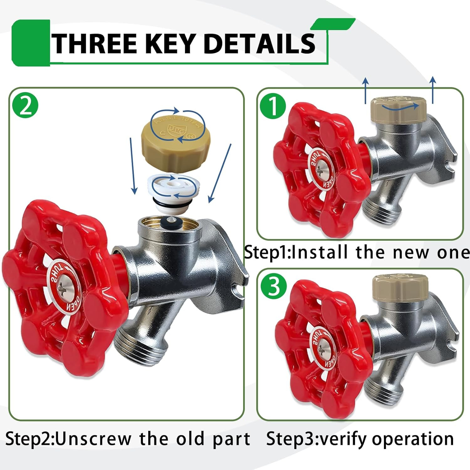 ASSE 1019-A Vacuum Breaker Repair Kit Anti-Siphon Faucet Replacement Parts Pack