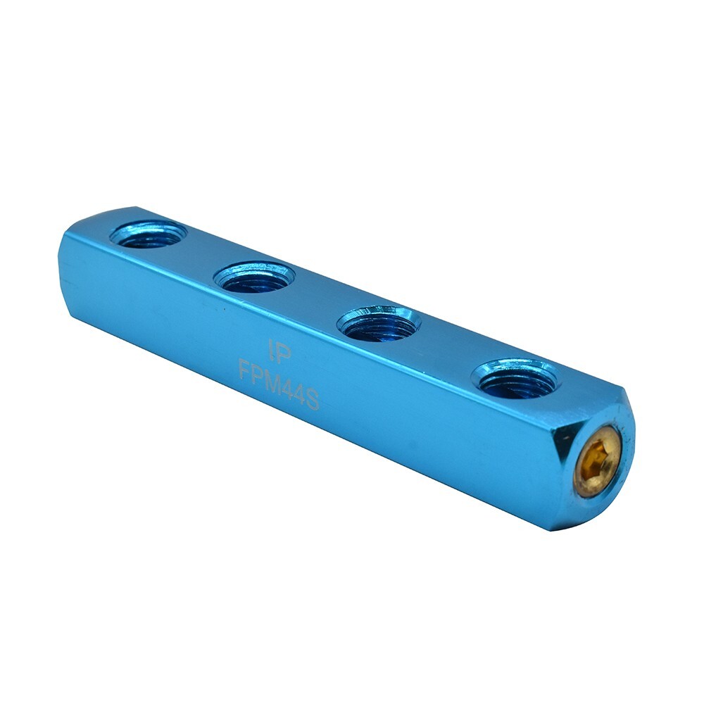 Aluminum Rectangle Pencil Manifold 4 Way Outlet 1/4″ NPT Female FPM44S