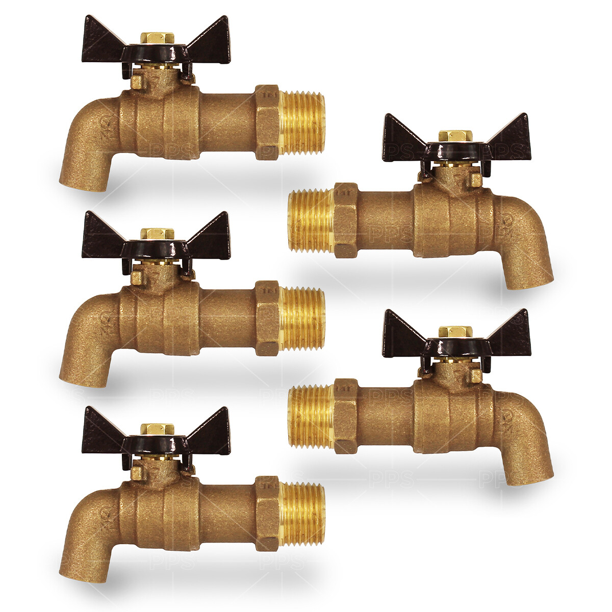 Midline Valve No Kink Hose Bib; 1/2 ” MIP/SWT x 1/4 ” Plain, Cast Brass (5 PK)