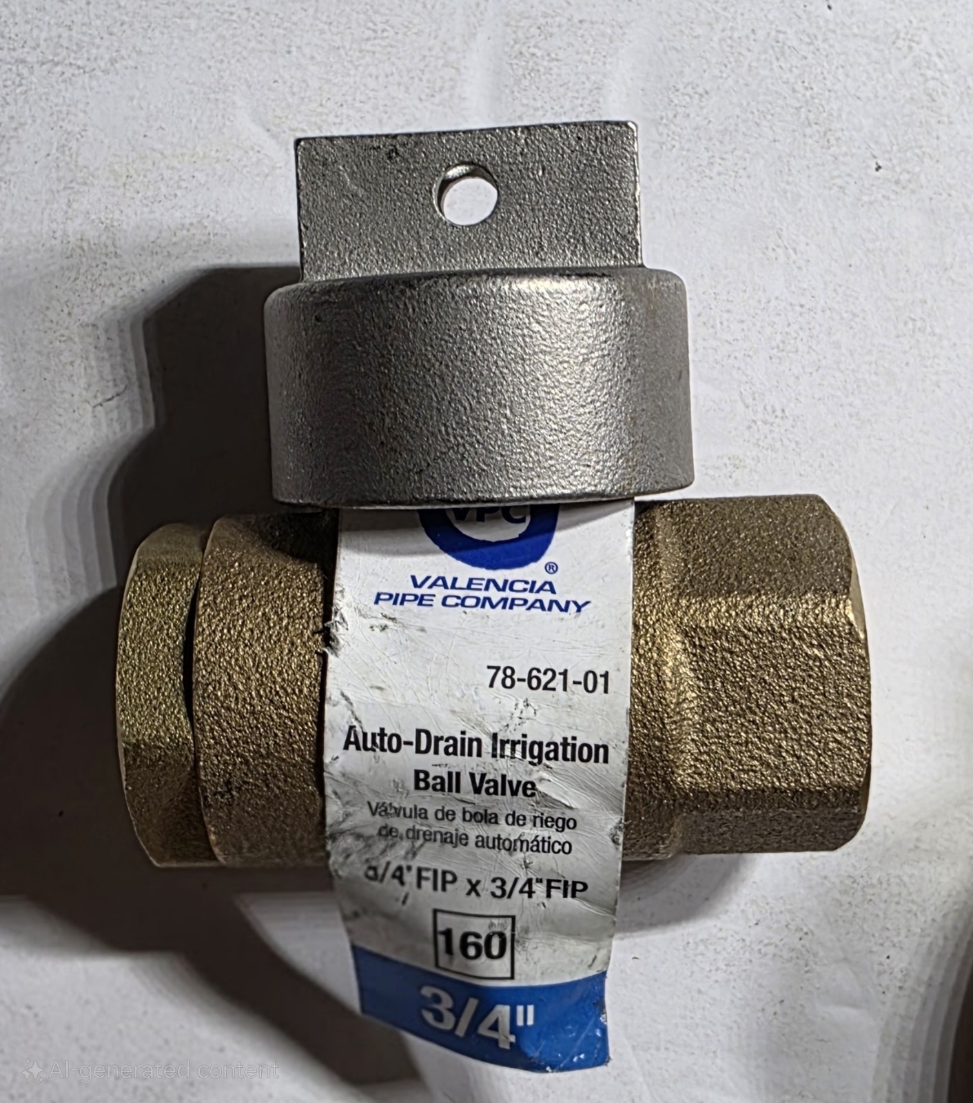 New Valencia Pipe Company VPC 3/4” Auto-Drain Irrigation Ball Valve 78-621-01