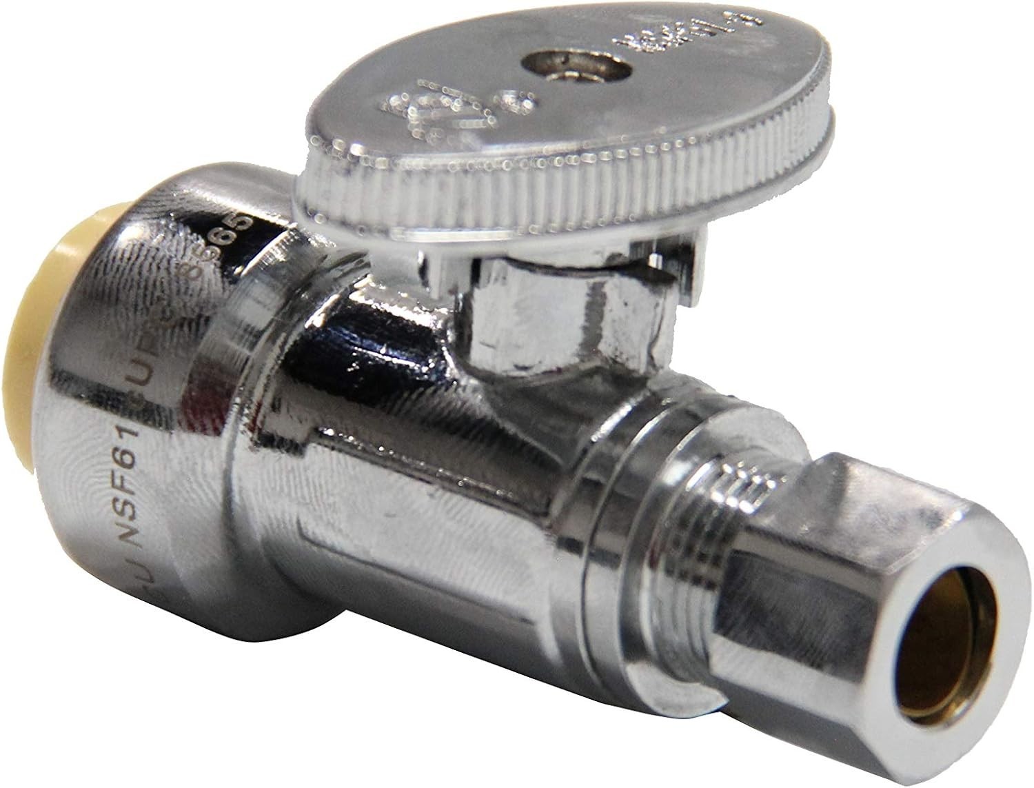 Pack of 10 Push Fit 1/4 Turn Straight Stop Valve Water Shut Off 1/2 Push x 3/8″