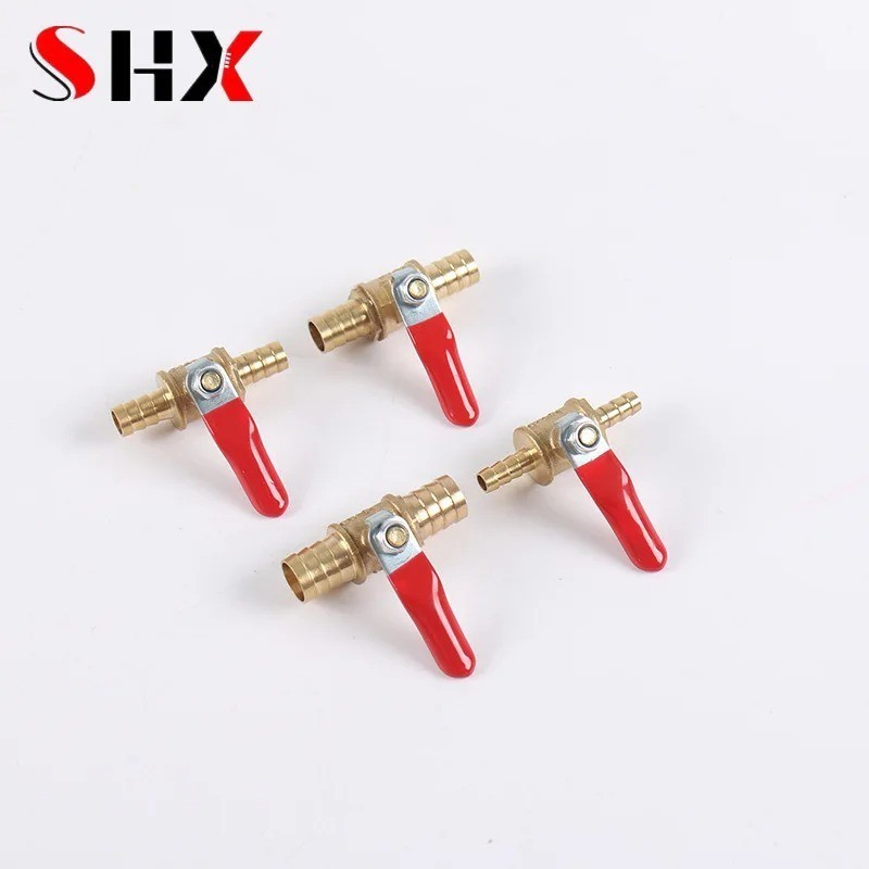 Brass Ball Valve Hose Barb Inline Shut Off Valve for Water Air Fuel Oil 4-12mm