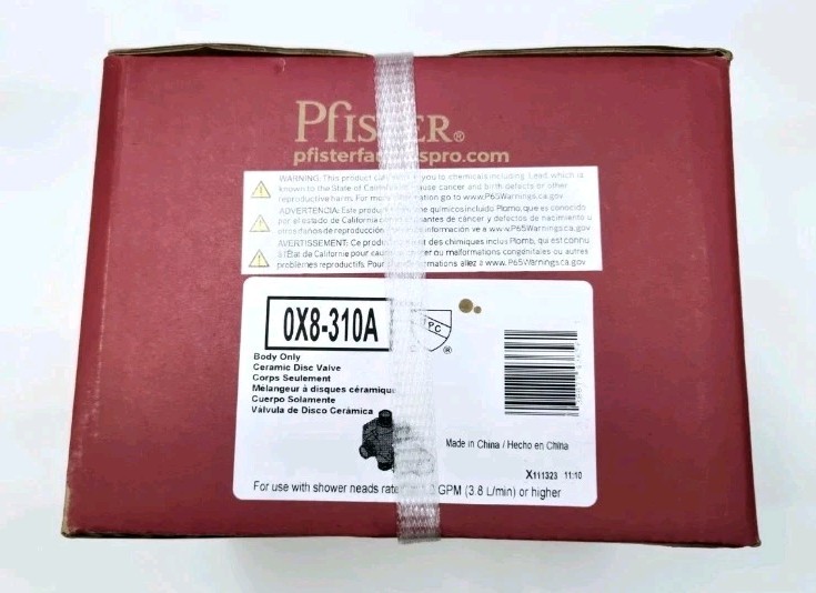 Pfister 1/2″ Mixing Rough In Valve (I.P. or Copper Sweat) 0X8-310A NEW IN BOX