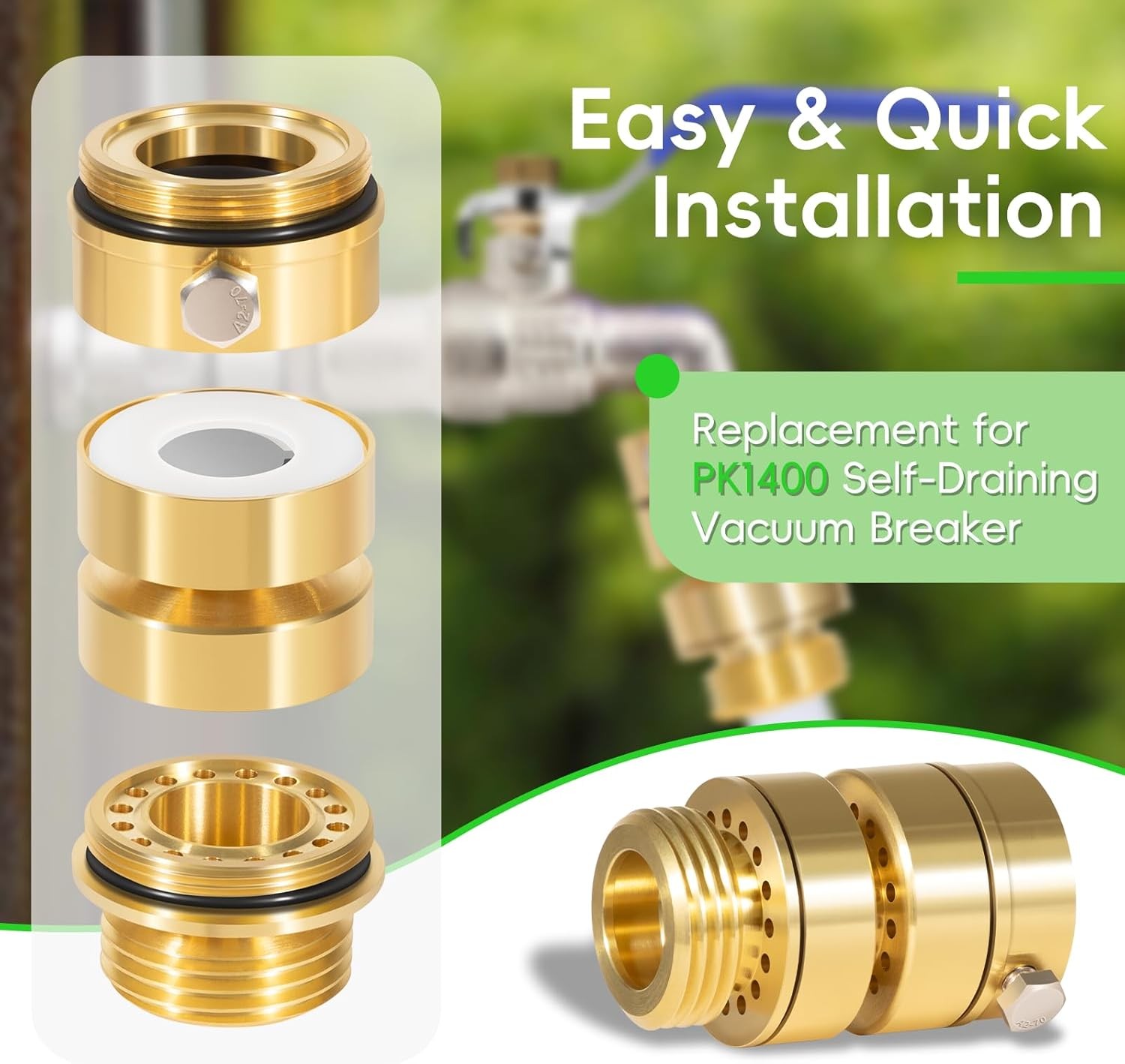 PK1400 Brass Self Draining Vacuum Breaker 3/4 in. Hose Thread PK1380 59ABP 59BFP