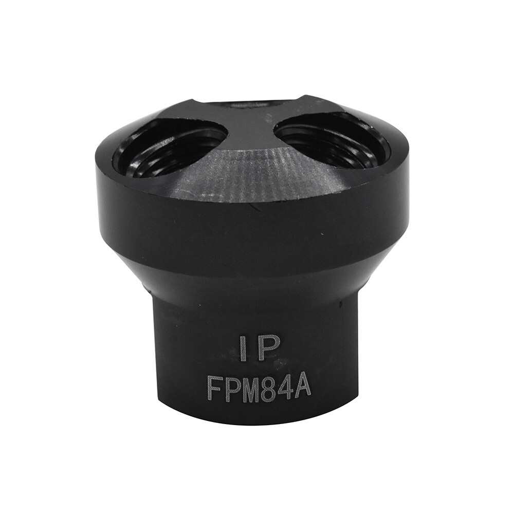 FPM84A Aluminum Round Manifold – 3 Way Adaptor 1/2 Inch NPT Inlet x 1/4 Inch NPT