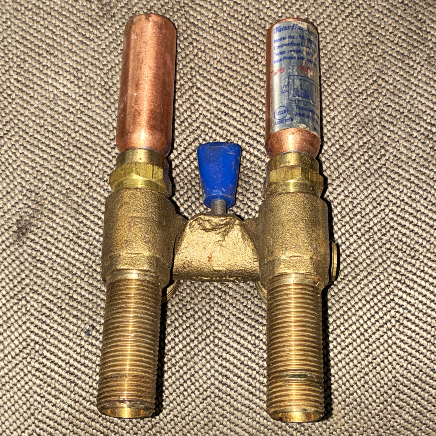 Brass Washing Machine Valve w/ Water Hammer Arrester, 1/2 in NPT, 1 Pack