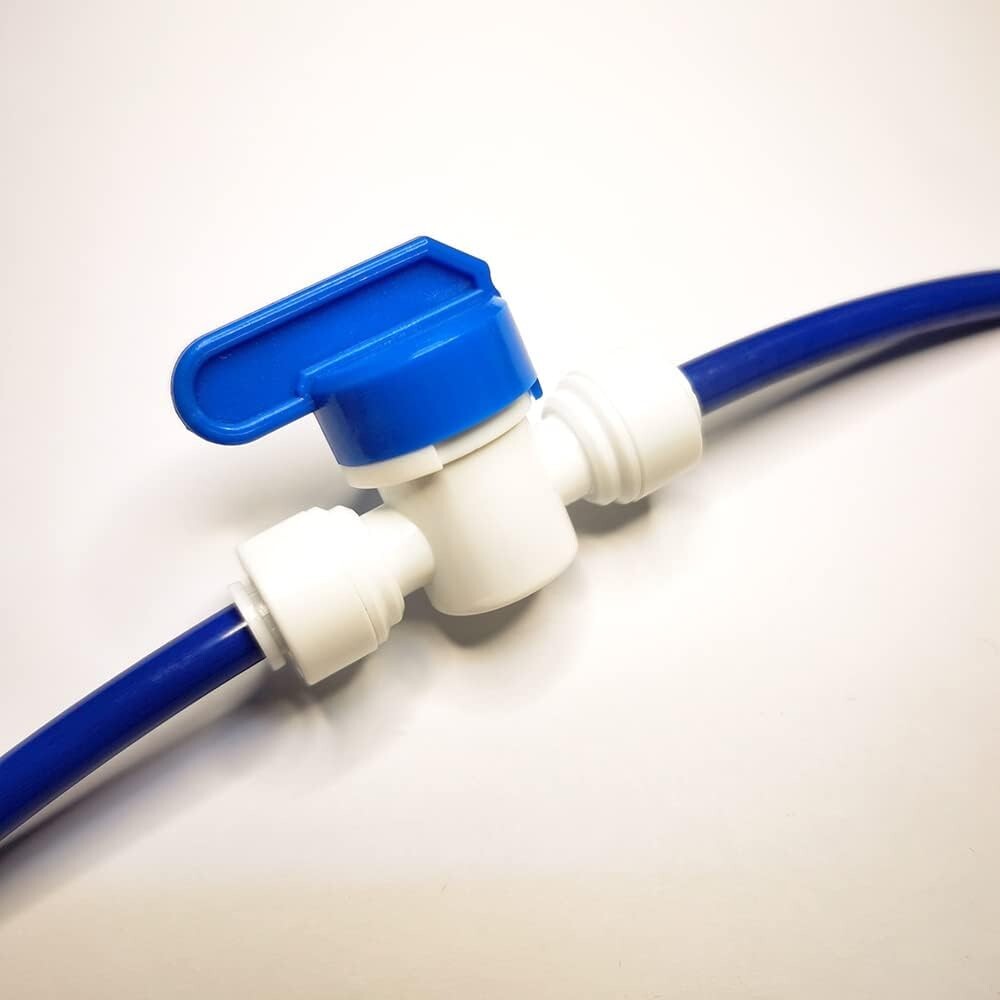 10Pack 1/4Inch OD Tube Quick Push to Connect Plastic Shut Off Ball Valve Fitting