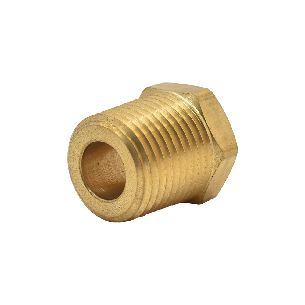 1/2″ NPT Male x 3/8″ NPT Female Brass Hex Bushing – FB806
