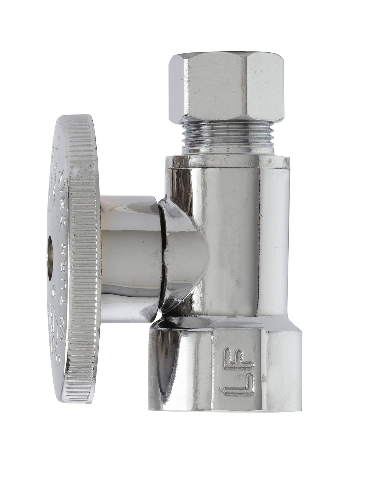 PP20053LF 1/4 Turn Straight ShutOff Valve Chrome Plated Fits 1/2×3/8 Inch