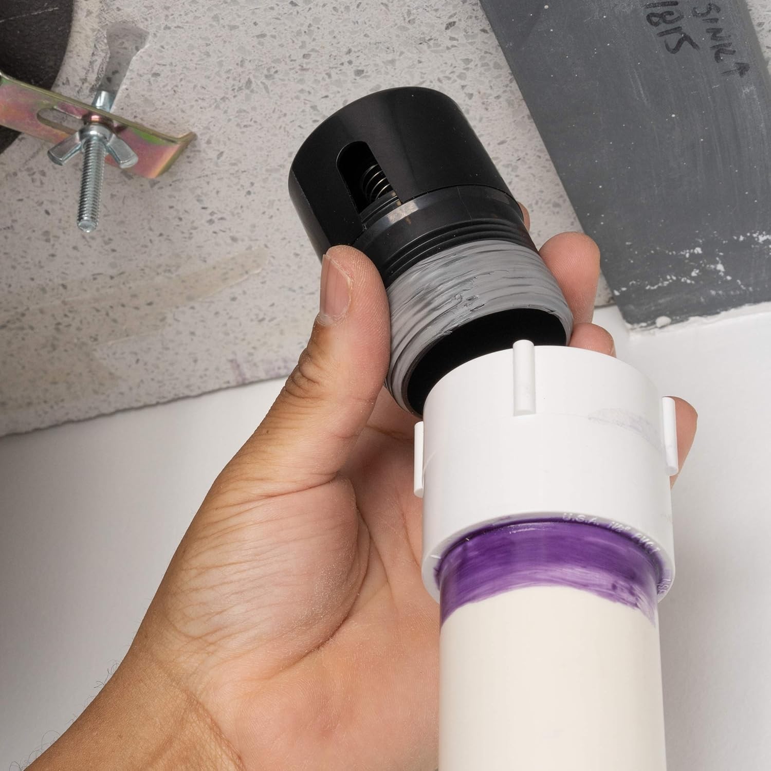 Black 1.5 Inch NPT ABS In-Line Vent – Reliable Sewer Gas Prevention for Homes