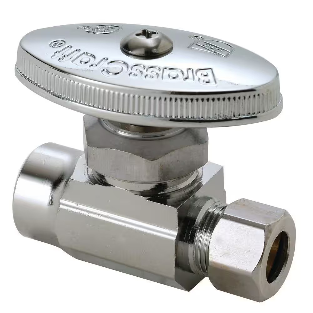 1/2 In. Sweat Inlet X 3/8 In. Compression Outlet Chrome-Plated Multi-Turn Straig