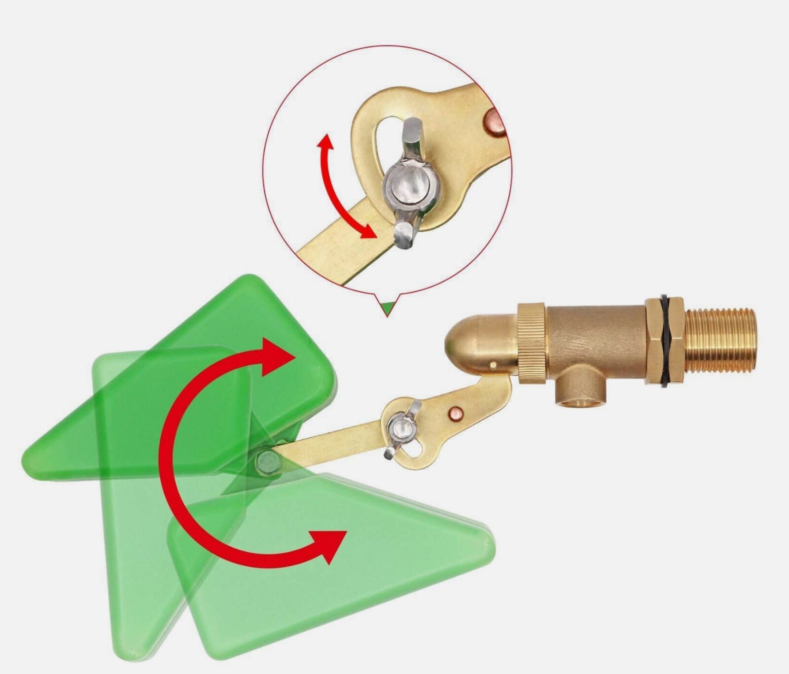 1/2 Inch Brass Valve with Plastic Float Water Float Valve with Adjustable