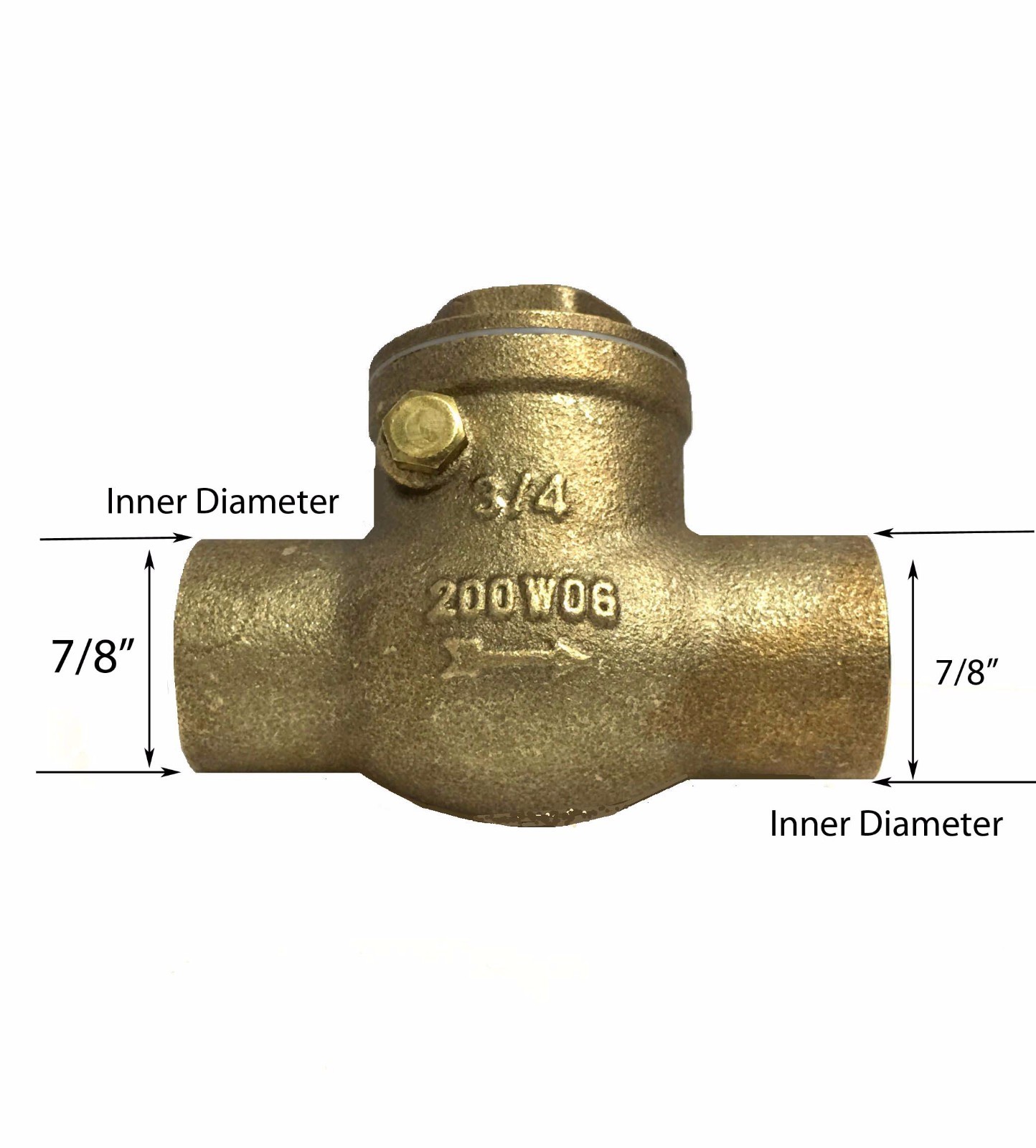Libra Supply 1-1/2 inch, 1-1/2” Lead Free Brass Swing Check Valve All Sweat CxC