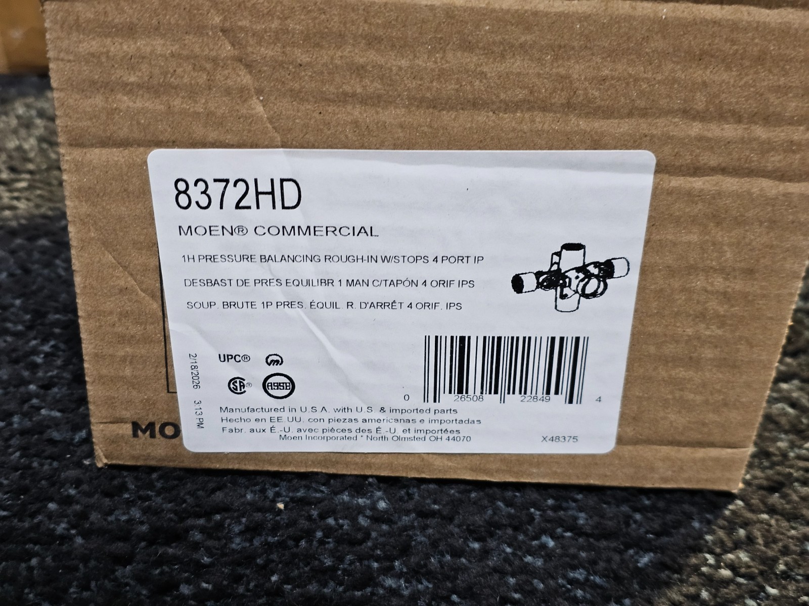 Moen 8372HD 1/2″ IPS Posi-Temp Pressure Balancing Rough-In Valve (With Stops)