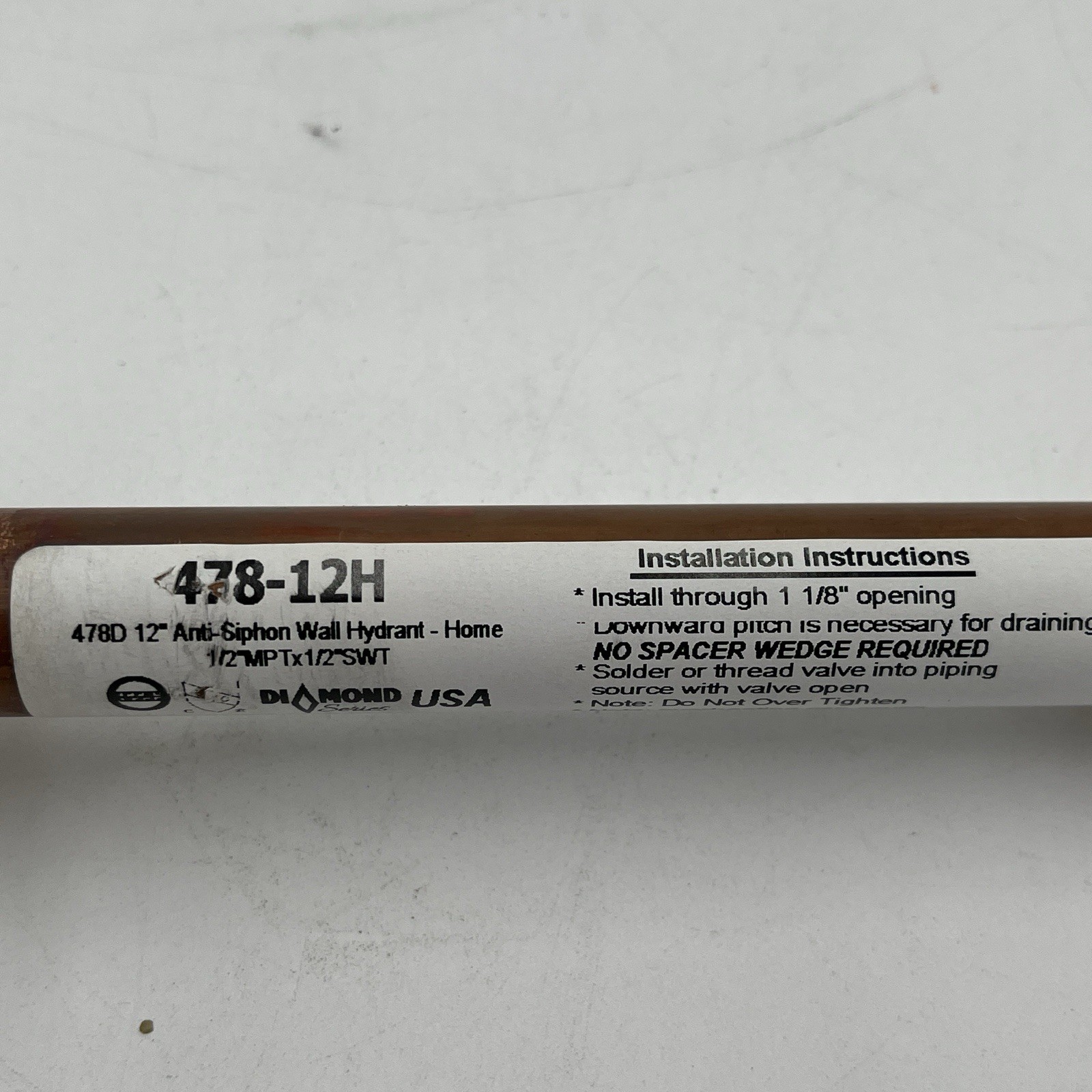 BRAND NEW!! Prier 1/2″ x 12″ Anti-Siphon Outdoor Sillcock Valve Brass 478-12H