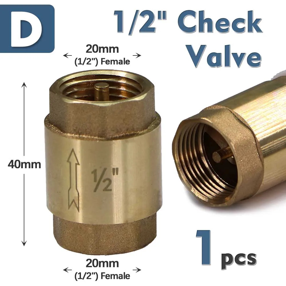 1/2″ 3/4″ 1″ Brass Check Valve W/ Filter anti Backflow One-Way Irrigation Pipeli
