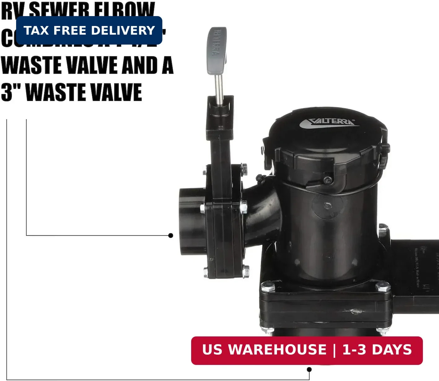 San Tee Double Rotating Valve, Mess-Free Waste Valve for RV’s, Campers