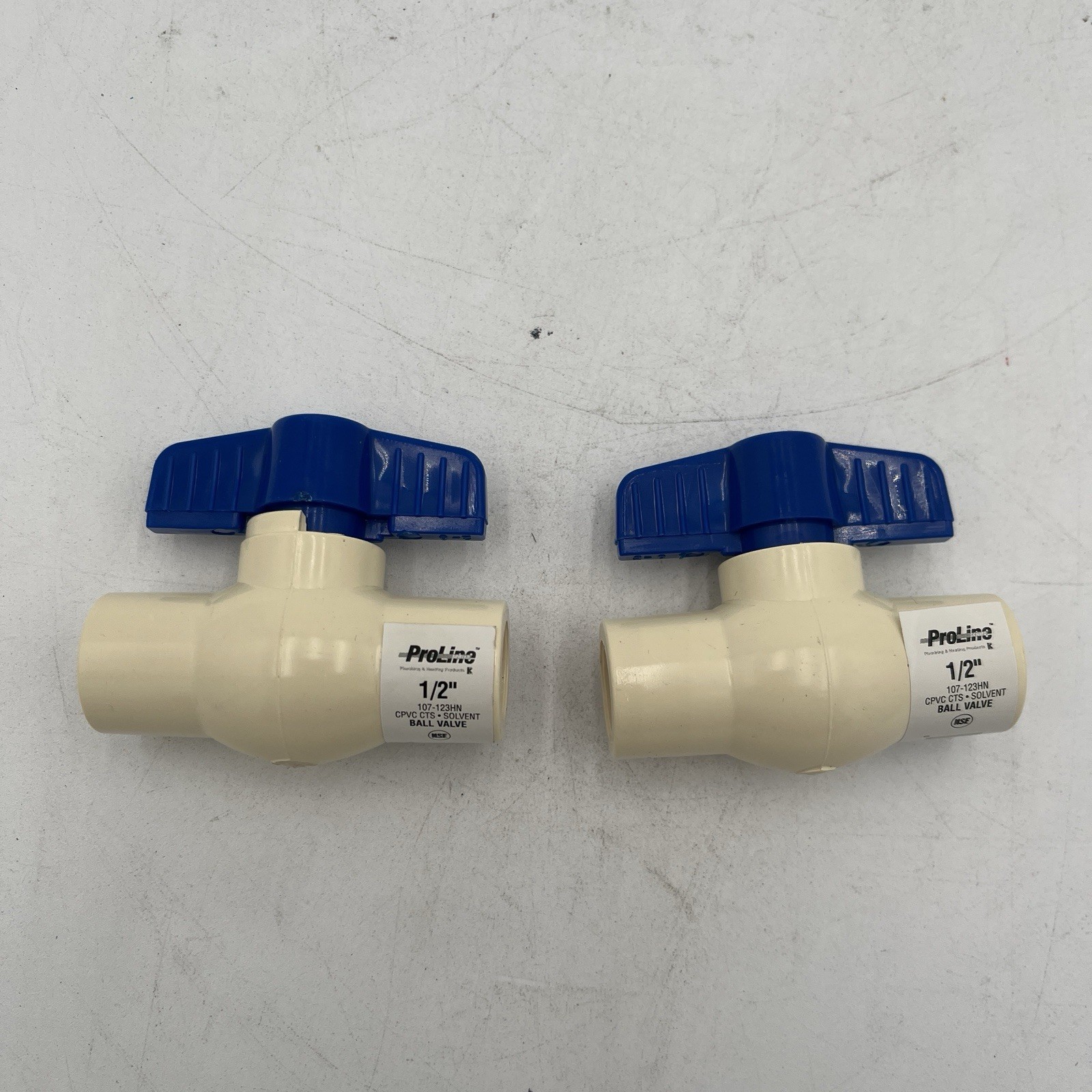 BRAND NEW!! Pack of 2 Pro-Line 1/2″ CPVC Ball Valve Solvent #262 – 107-123HN