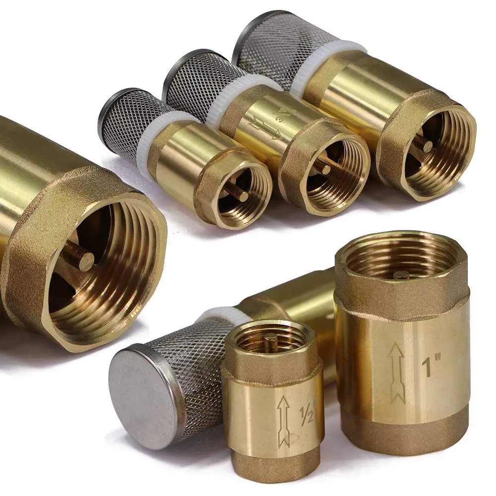 1/2″ 3/4″ 1″ Brass Check Valve W/ Filter anti Backflow One-Way Irrigation Pipeli