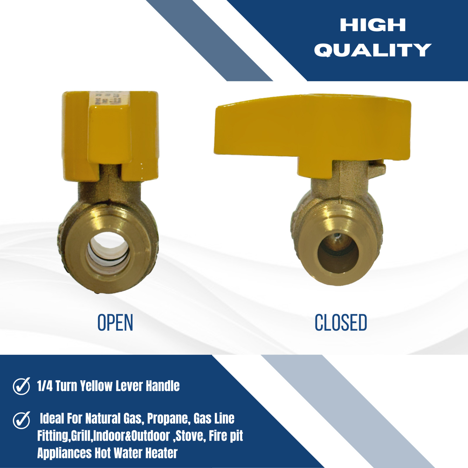 10) 3/8″ FLARE X 3/8″ FLARE GAS VALVE, PROPANE, NATURAL GAS, CSA & UL APPROVED